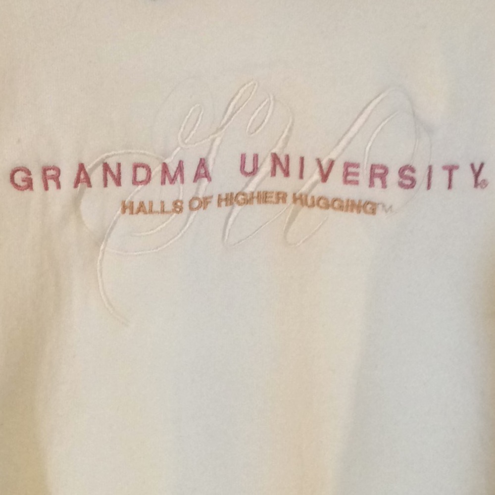 Embroidered Grandma University, Halls of Higher Hugging Sweatshirt, MEDIUM, NWT